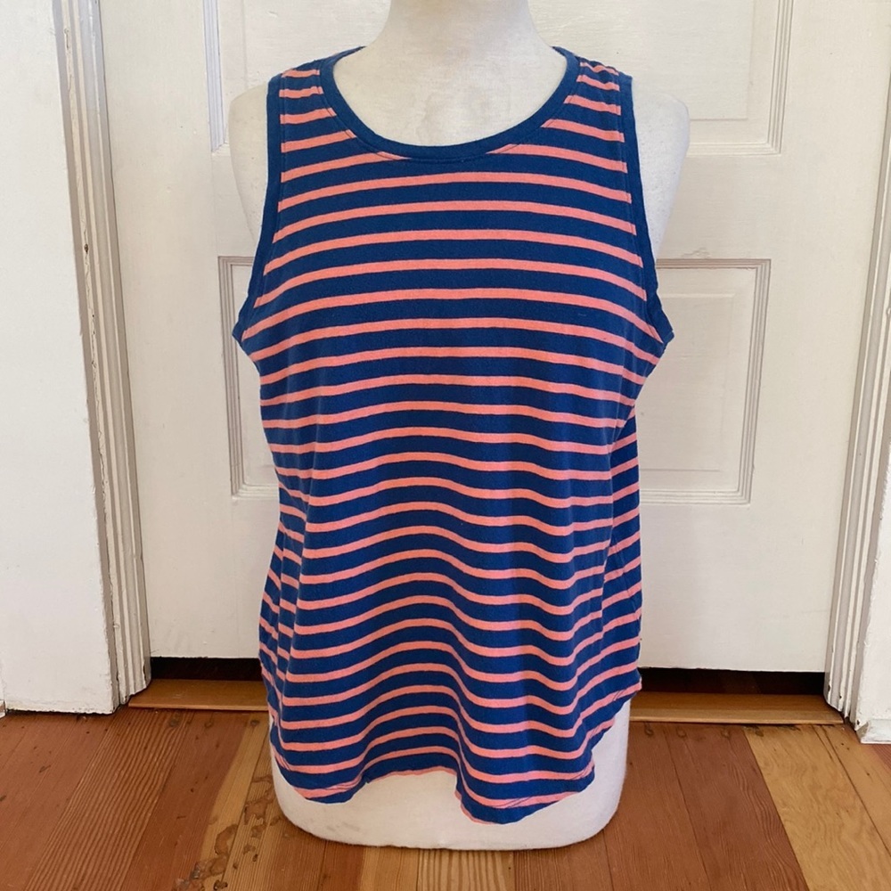 Gap Blue Striped Tank Top‎ Large